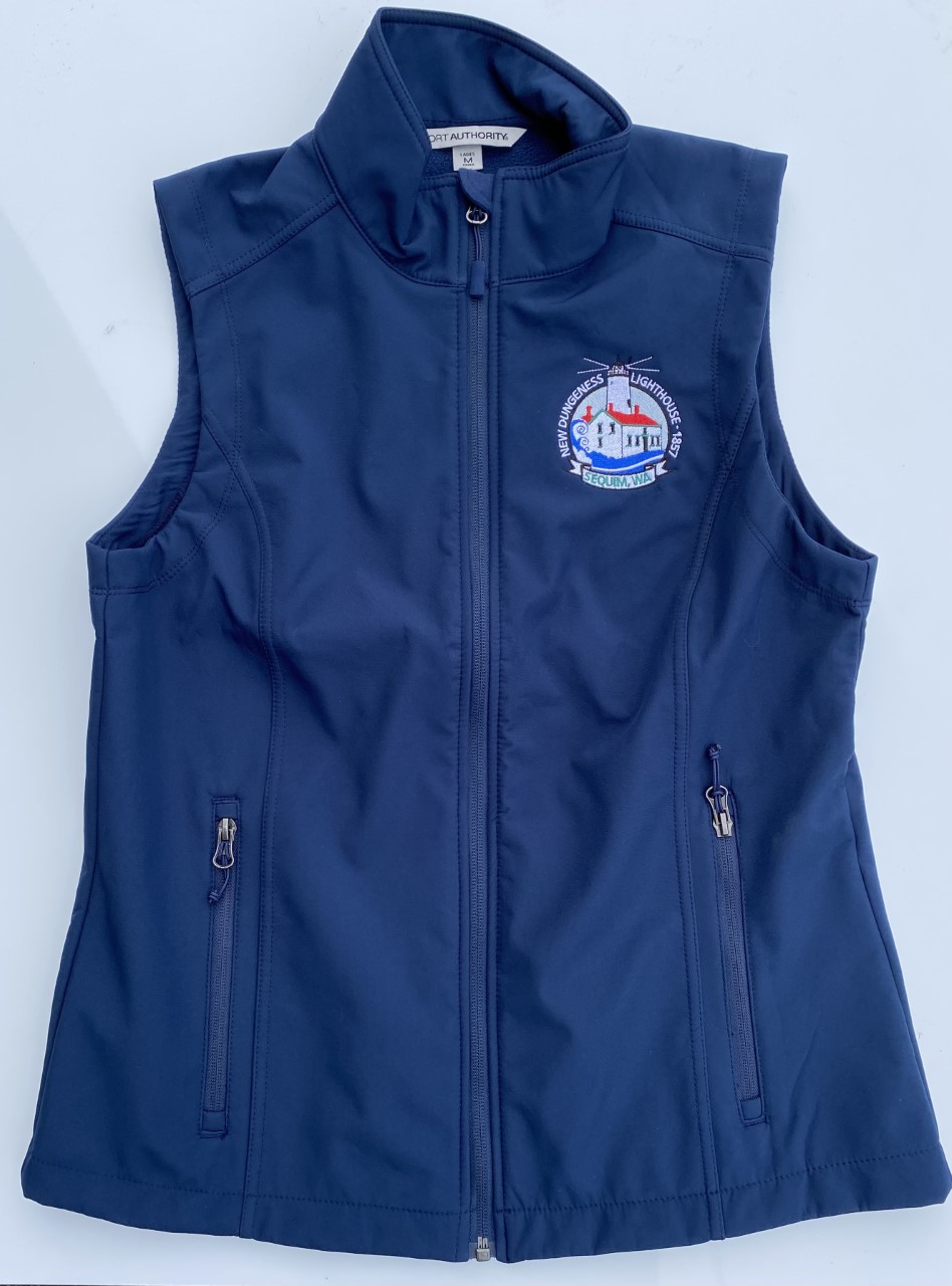 Women's Navy Vest New Dungeness Light Station