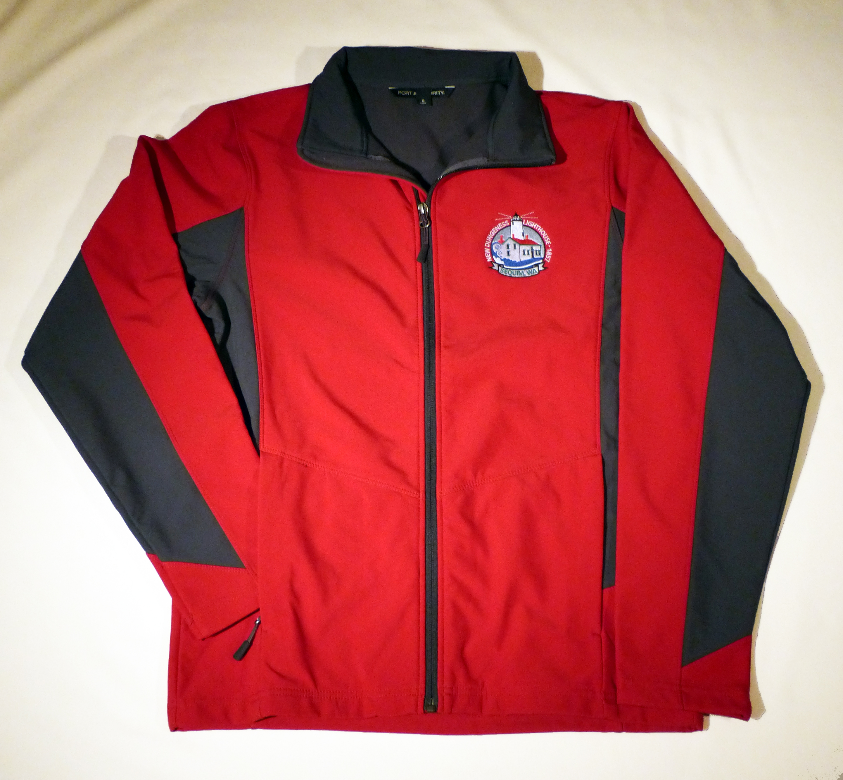 Red & Gray Soft Shell Jacket - New Dungeness Light Station